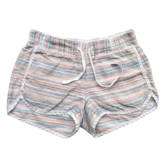 Athleta Bali & Beachside Cabo Linen Shorts Size 4 Gray Striped Lot of 2 Pockets - Picture 8 of 13
